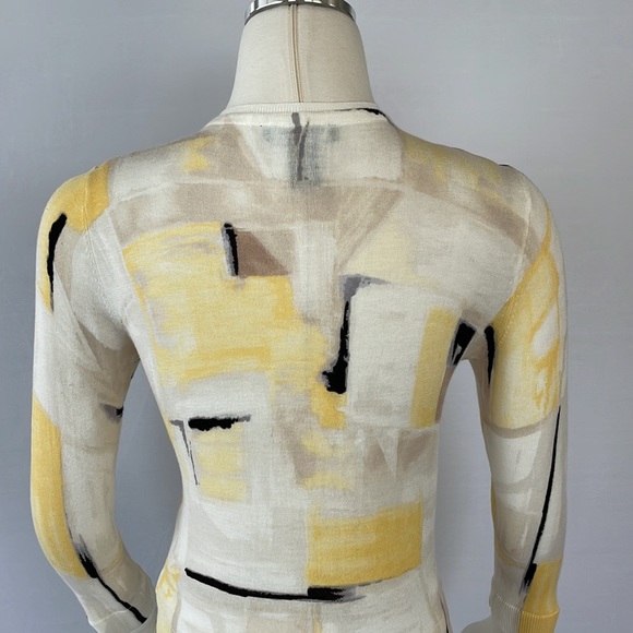 WHBM Abstract Design Zipper Cardigan Size Small - Picture 14 of 14